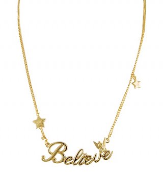 Gold Plated Believe Tinker Bell Necklace from Disney Couture Gold Plated Believe Tinker Bell Necklace from Disney Couture