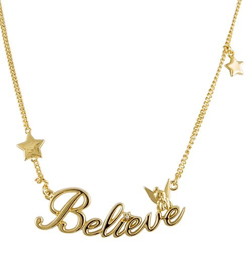 Gold Plated Believe Tinker Bell Necklace from Disney Couture Gold Plated Believe Tinker Bell Necklace from Disney Couture
