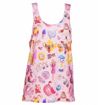 Women's All Over Print Vintage Toys Loose Fit Tank Vest Women's All Over Print Vintage Toys Loose Fit Tank Vest