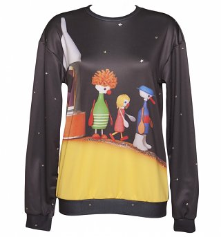 Unisex Button Moon All Over Print Scene Sweater Unisex Button Moon All Over Print Scene Sweater