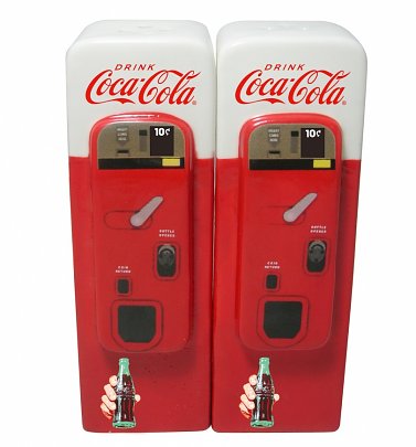 Ceramic Coca-Cola Vending Machine Salt And Pepper Shakers Ceramic Coca-Cola Vending Machine Salt And Pepper Shakers