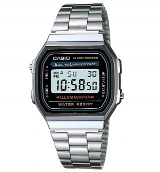 Classic Silver Illuminator Watch A168WA-1YES from Casio Classic Silver Illuminator Watch A168WA-1YES from Casio
