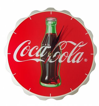 Coca-Cola Wooden Contour Bottle Crown Clock Coca-Cola Wooden Contour Bottle Crown Clock