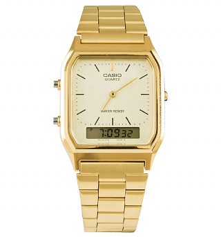 Gold Retro Dual Time Watch AQ-230GA-9DMQYES from Casio Gold Retro Dual Time Watch AQ-230GA-9DMQYES from Casio