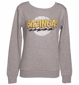 Grey Women's Big Bang Theory Bazinga Sweater Grey Women's Big Bang Theory Bazinga Sweater