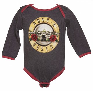 Kids Charcoal Marl And Red Guns N Roses Logo Babygrow from Amplified Kids Kids Charcoal Marl And Red Guns N Roses Logo Babygrow from Amplified Kids