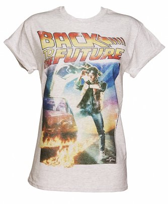 Women's Back to the Future Movie Poster Rolled Sleeve Boyfriend T-Shirt Women's Back to the Future Movie Poster Rolled Sleeve Boyfriend T-Shirt