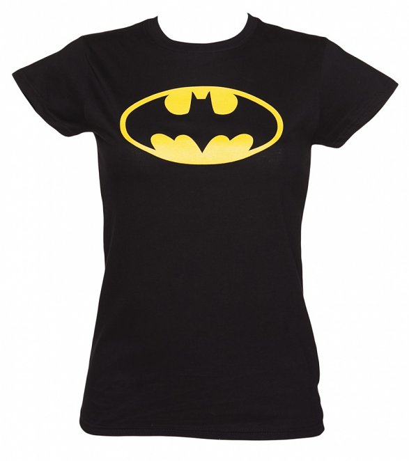 Women's Black Batman Logo DC Comics T-Shirt Women's Black Batman Logo DC Comics T-Shirt