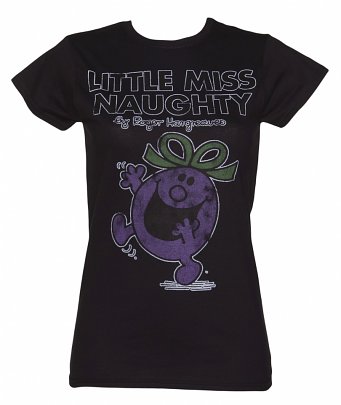 Women's Black Little Miss Naughty T-Shirt Women's Black Little Miss Naughty T-Shirt