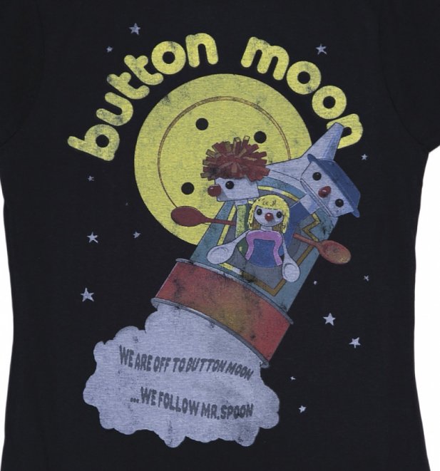 Women's Black We're Off To Button Moon T-Shirt Women's Black We're Off To Button Moon T-Shirt