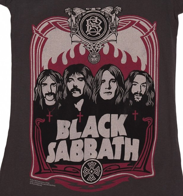 Women's Charcoal Black Sabbath T-Shirt from Amplified Women's Charcoal Black Sabbath T-Shirt from Amplified