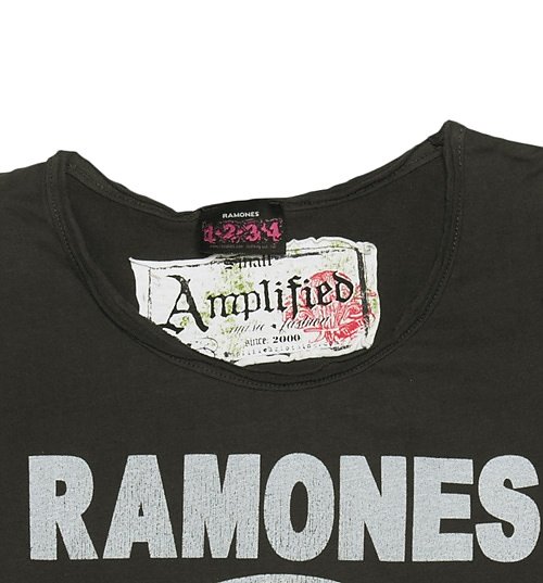 Women's Charcoal Classic Ramones Logo T-Shirt from Amplified Women's Charcoal Classic Ramones Logo T-Shirt from Amplified