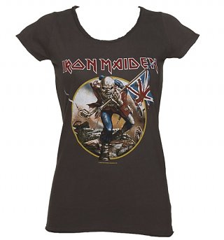 Women's Charcoal Iron Maiden Trooper T-Shirt from Amplified Women's Charcoal Iron Maiden Trooper T-Shirt from Amplified