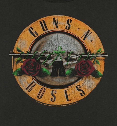 Women's Classic Guns N Roses Drum T-Shirt from Amplified Women's Classic Guns N Roses Drum T-Shirt from Amplified