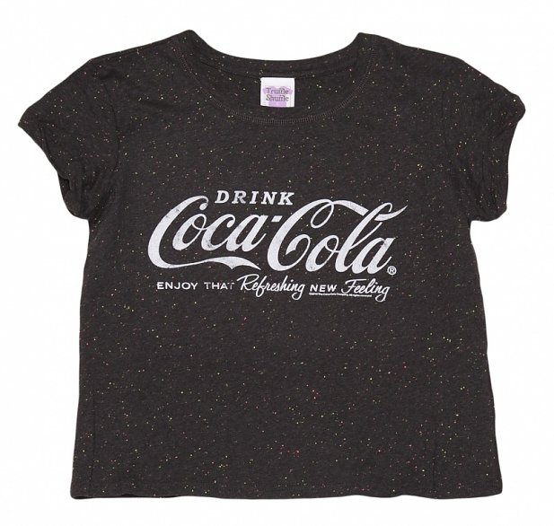 Women's Coca-Cola Logo Speckled Rolled Sleeve T-Shirt Women's Coca-Cola Logo Speckled Rolled Sleeve T-Shirt