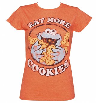 Women's Cookie Monster Eat More Cookies T-Shirt Women's Cookie Monster Eat More Cookies T-Shirt