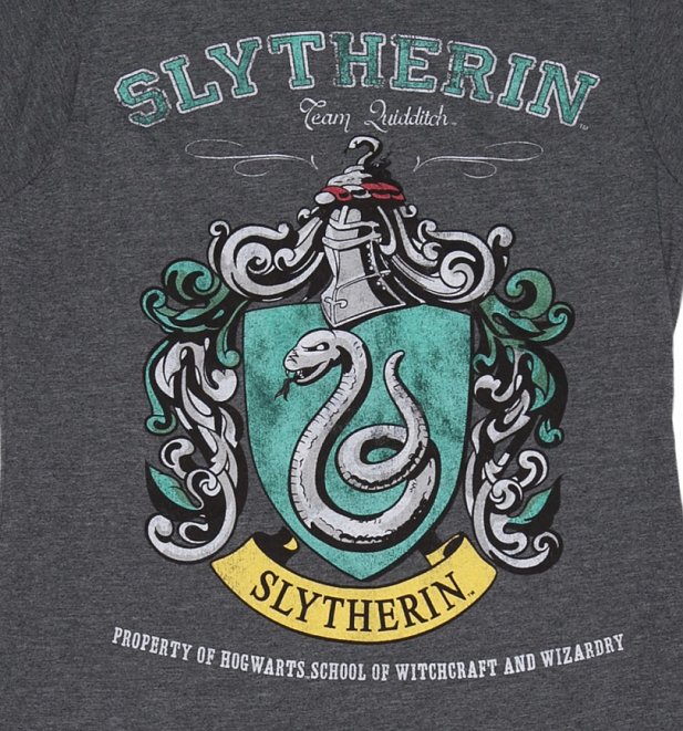 Women's Dark Heather Harry Potter Slytherin Team Quidditch T-Shirt Women's Dark Heather Harry Potter Slytherin Team Quidditch T-Shirt