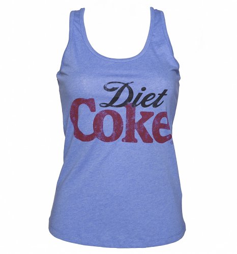 Women's Light Blue Marl Diet Coke Logo Racerback Vest Women's Light Blue Marl Diet Coke Logo Racerback Vest