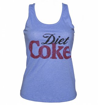 Women's Light Blue Marl Diet Coke Logo Racerback Vest Women's Light Blue Marl Diet Coke Logo Racerback Vest