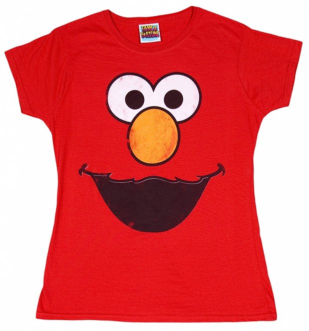 Official Women's Elmo Face Sesame Street TShirt