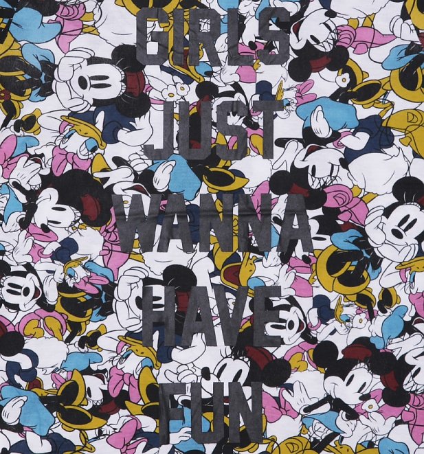 Women's Girls Just Wanna Have Fun Minnie Mouse And Daisy Duck All Over Print Disney T-Shirt from Eleven Paris Women's Girls Just Wanna Have Fun Minnie Mouse And Daisy Duck All Over Print Disney T-Shirt from Eleven Paris