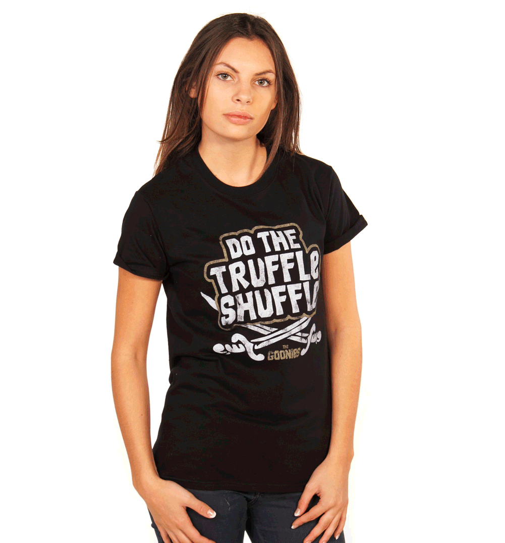 Women's Goonies Chunk Do The Truffle Shuffle Rolled Sleeve Boyfriend T-Shirt Women's Goonies Chunk Do The Truffle Shuffle Rolled Sleeve Boyfriend T-Shirt