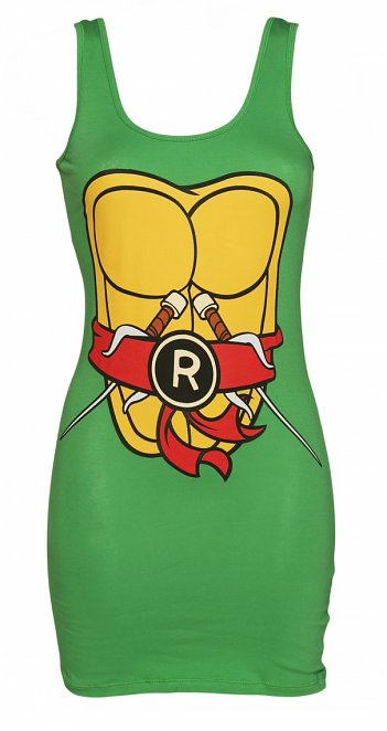 Women's Green Raphael Costume Teenage Mutant Ninja Turtles Vest Dress Women's Green Raphael Costume Teenage Mutant Ninja Turtles Vest Dress