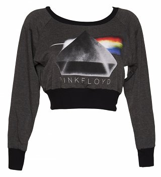 Women's Grey Marl Pink Floyd Cropped Sweater from Dirty Cotton Scoundrels Women's Grey Marl Pink Floyd Cropped Sweater from Dirty Cotton Scoundrels