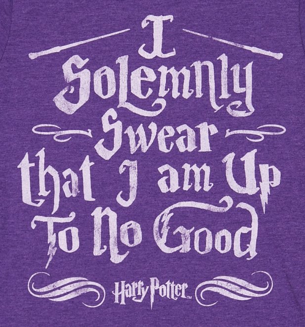 Women's Purple Harry Potter I Solemnly Swear Mischief Managed T-Shirt Women's Purple Harry Potter I Solemnly Swear Mischief Managed T-Shirt
