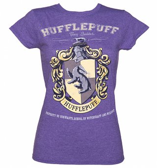 Women's Heather Purple Harry Potter Hufflepuff Team Quidditch T-Shirt Women's Heather Purple Harry Potter Hufflepuff Team Quidditch T-Shirt