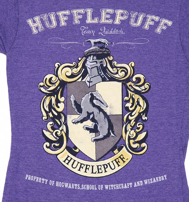 Women's Heather Purple Harry Potter Hufflepuff Team Quidditch T-Shirt Women's Heather Purple Harry Potter Hufflepuff Team Quidditch T-Shirt