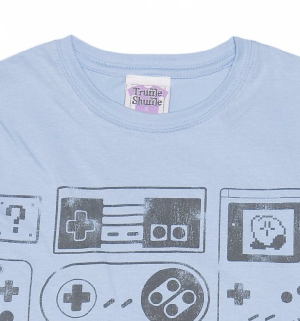 Women's Light Blue Old School Gamer T-Shirt Women's Light Blue Old School Gamer T-Shirt