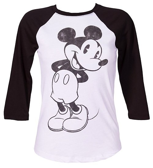 Women's Mickey Mouse Baseball T-Shirt from Mighty Fine