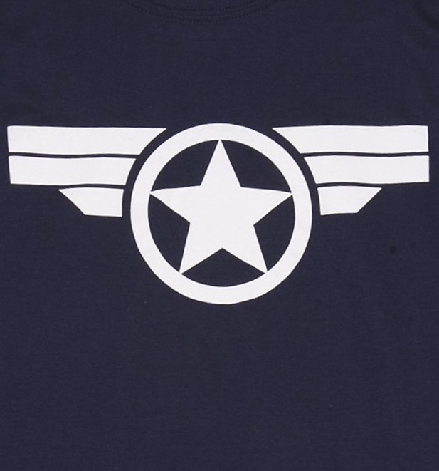 Women's Navy Steve Rogers Super Soldier Captain America Uniform Marvel T-Shirt Women's Navy Steve Rogers Super Soldier Captain America Uniform Marvel T-Shirt