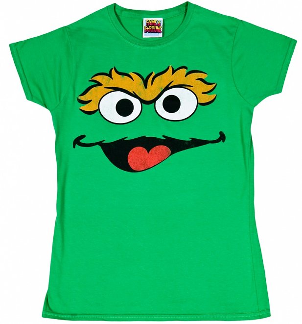 Women's Oscar Face Sesame Street T-Shirt Women's Oscar Face Sesame Street T-Shirt