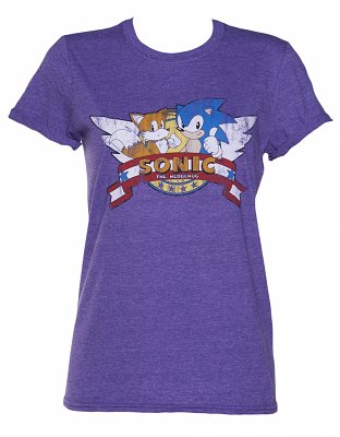 Women's Sonic and Tails Title Screen Rolled Sleeve Boyfriend T-Shirt Women's Sonic and Tails Title Screen Rolled Sleeve Boyfriend T-Shirt