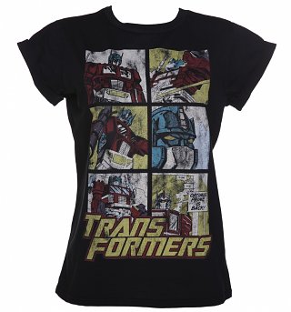 Women's Transformers Optimus Prime Comic Boyfriend T-Shirt Women's Transformers Optimus Prime Comic Boyfriend T-Shirt