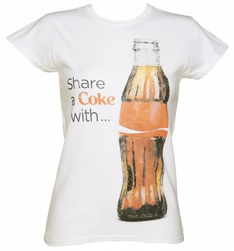 Women's White Share a Coke with Bottle T-Shirt Women's White Share a Coke with Bottle T-Shirt