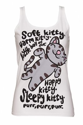 Women's White Soft Kitty Big Bang Theory Vest Women's White Soft Kitty Big Bang Theory Vest