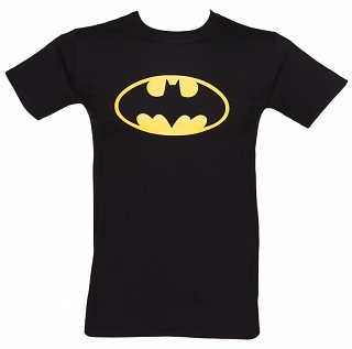 Men's Black Batman Logo DC Comics T-Shirt Men's Black Batman Logo DC Comics T-Shirt