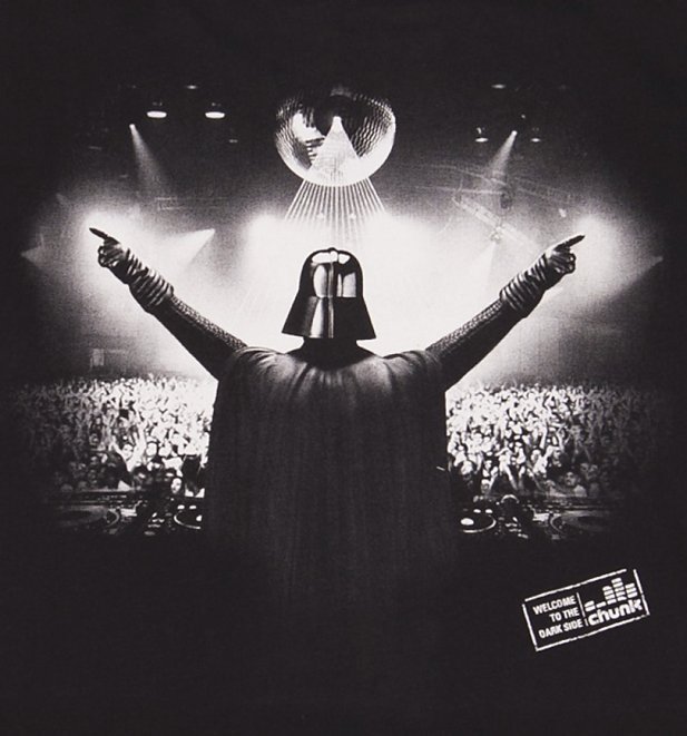 Men's Black DJ Vader Star Wars T-Shirt from Chunk Men's Black DJ Vader Star Wars T-Shirt from Chunk