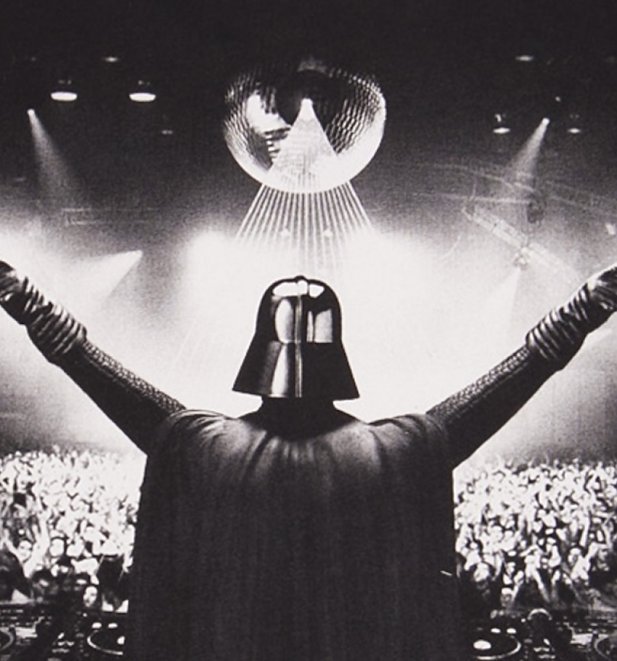 Men's Black DJ Vader Star Wars T-Shirt from Chunk Men's Black DJ Vader Star Wars T-Shirt from Chunk