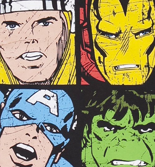 Men's Black Distressed Marvel Avengers Characters T-Shirt Men's Black Distressed Marvel Avengers Characters T-Shirt