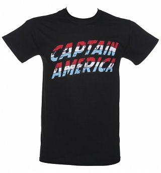 Men's Black Marvel Captain America Logo T-Shirt Men's Black Marvel Captain America Logo T-Shirt