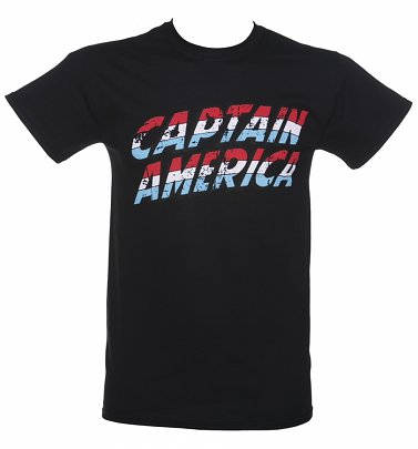 Men's Black Marvel Captain America Logo T-Shirt Men's Black Marvel Captain America Logo T-Shirt