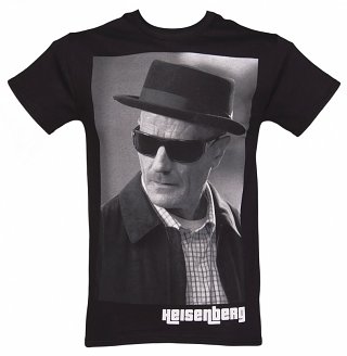 Men's Black Photographic Heisenberg Breaking Bad T-Shirt Men's Black Photographic Heisenberg Breaking Bad T-Shirt