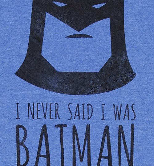 Men's Blue Marl DC Comics Batman Slogan T-Shirt Men's Blue Marl DC Comics Batman Slogan T-Shirt