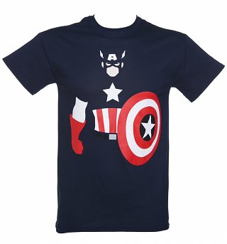 Men's Blue Marvel Captain America Vector T-Shirt Men's Blue Marvel Captain America Vector T-Shirt