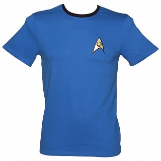 Men's Blue Spock Costume Star Trek Ringer T-Shirt Men's Blue Spock Costume Star Trek Ringer T-Shirt