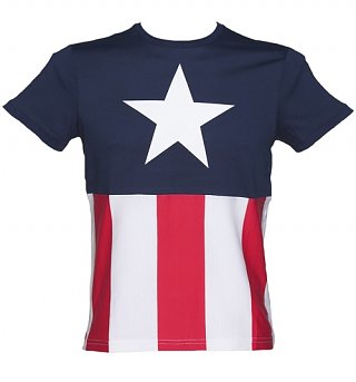 Men's Captain America Marvel Costume T-Shirt Men's Captain America Marvel Costume T-Shirt